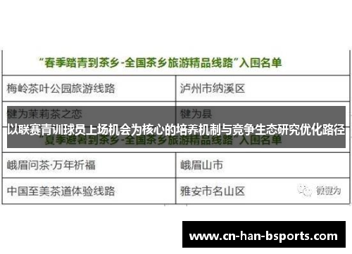 以联赛青训球员上场机会为核心的培养机制与竞争生态研究优化路径